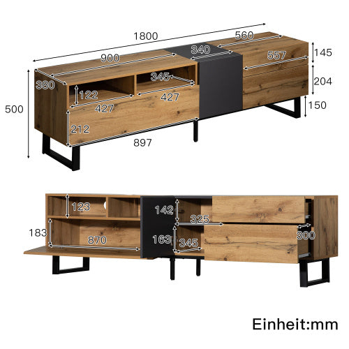 TV-Schrank mit Holzmaserung