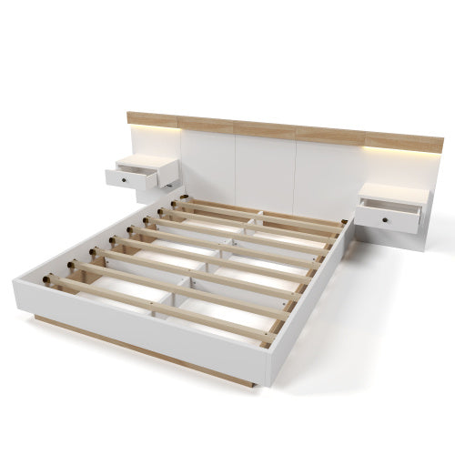 Doppelbett mit LED-Nachttischen