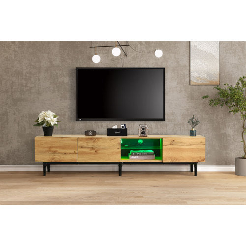 TV-Schrank mit Holzmaserung & LED