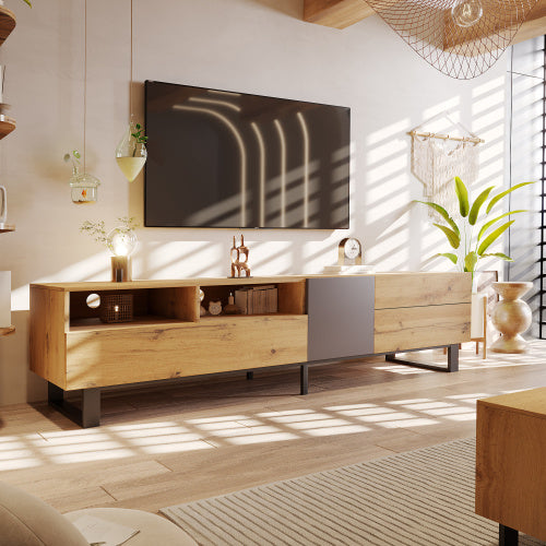 TV-Schrank mit Holzmaserung