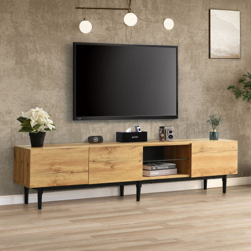 TV-Schrank mit Holzmaserung & LED