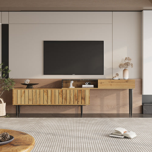 TV-Ständer mit Marmor- und Holzmaserung