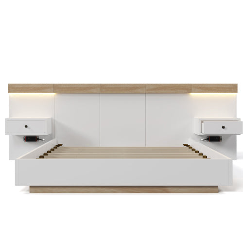 Doppelbett mit LED-Nachttischen