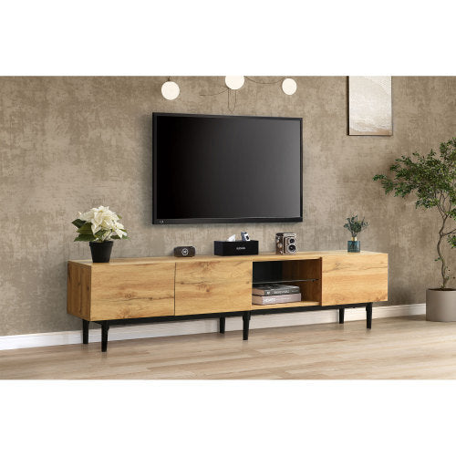 TV-Schrank mit Holzmaserung & LED