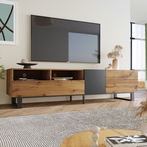 TV-Schrank mit Holzmaserung