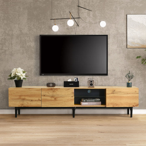 TV-Schrank mit Holzmaserung & LED
