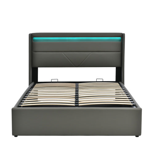 Polsterbett mit LED & Stauraum