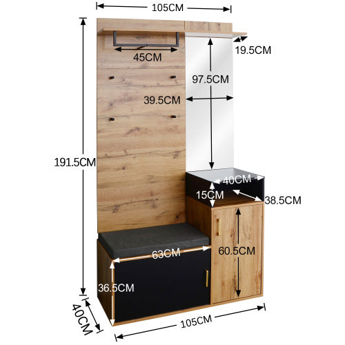 Flur-Garderoben-Hocker aus Holzspanplatte
